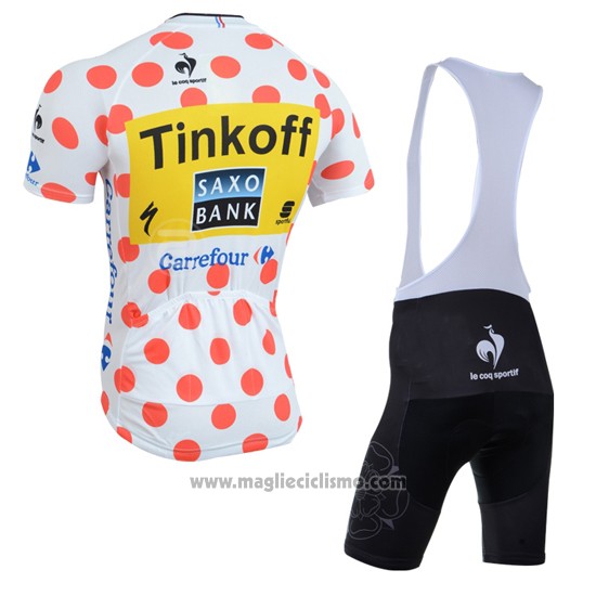 2014 Abbigliamento Ciclismo Tour de France Saxobank Lider Bianco e Rosso Manica Corta e Salopette